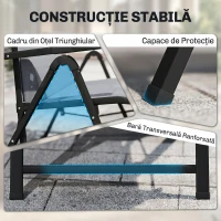 Outsunny Sezlong de Gradina Pliabil si Rabatabil pe 9 Niveluri cu Perna Lombara, Gri(m-7)