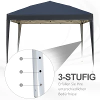 Outsunny Paviljoen, 2,95 x 2,95 m Pop-up Vouwpaviljoen, Tuinpaviljoen, Partypaviljoen, UV-bescherming, Staal+Oxfordstof, Zwart(m-6)