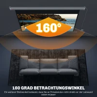 HOMCOM projectiescherm 213,36 cm met afstandsbediening, van PVC en metaal, 212x8x150 cm, wit(m-5)