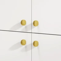 HOMCOM Modern dressoir, 105,4 cm buffetkast met 4 soft-close-deuren en metalen poten, voor eetkamer en keuken, crèmewit(m-11)