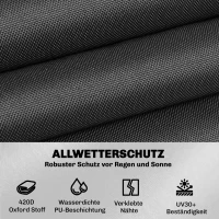 Outsunny Tuinmeubelhoes Winterbestendig Waterdicht V-vormig Anti-UV Hoes 420D Oxford-stof 216x216x78 cm Zwart(m-4)