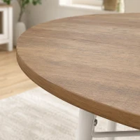 HOMCOM Ensemble table salle à manger avec 4 chaises, table de cuisine avec chaises pour 4 personnes, cadre en métal, naturel(m-12)