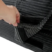 HOMCOM 2-in-1 boneless Cloud vloerstoel, opvouwbare slaapstoel met corduroylook & lendenkussen, donkergrijs(m-10)