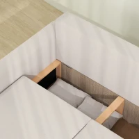 HOMCOM Slaapbank met omkeerbare chaise longue, L-vormige 3-zitsbank in velours, crème wit(m-13)