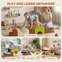 AIYAPLAY Parcours motricité bébé 5PCS, module en mousse souple avec housse en velours côtelé, multicolore(m-9)