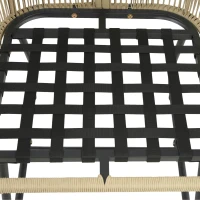 Outsunny Rattan Bistroset 3-delig FSC Tuinmeubelset met 2 Fauteuils, Latten Houten Tafel, Dikke Wasbare Kussens, Stalen Frame(m-10)