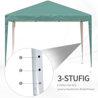 Outsunny tuinhuisje opvouwbaar groen 3 x 3 x 2.55 m(m-6)