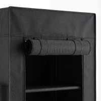 HOMCOM Metalen schoenenrek met stofdichte stoffen hoes, voor 20 paar schoenen, 45 x 30 x 175 cm, zwart(m-10)