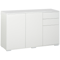HOMCOM Witte Dressoir Kast, 2 Laden, Push-Click, 117 cm x 36 cm x 74 cm