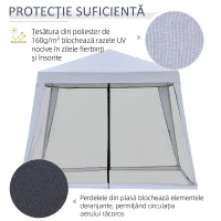 Outsunny Foisor de Gradina 3x3m cu Plasa de Tantari din Poliester si Metal(m-4)
