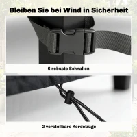 Outsunny Tuinmeubelhoes Winterbestendig Waterdicht V-vormig Anti-UV Hoes 420D Oxford-stof 216x216x78 cm Zwart(m-5)