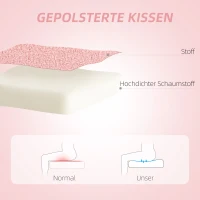 HOMCOM Schreibtischstuhl, Bürostuhl, Herzförmige Rückenlehne, gepolstert, Rosa(m-4)
