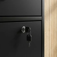 HOMCOM Archiefkast met lades – verticale opbergkast met boekenrek voor A4, Letter en Legal, zwart(m-13)