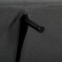 HOMCOM Slaapfauteuil, 3-in-1 inklapbare linnen-slaapfauteuil met verstelbare rugleuning, S-veren, metalen poten, Donkergrijs(m-13)