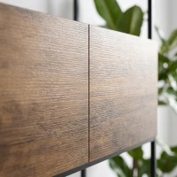 HOMCOM Bureau d'ordinateur avec 2 tiroirs, 100 x 45 x 185 cm, bureau avec rangement, 2 portes et étagères ouvertes, marron(m-9)