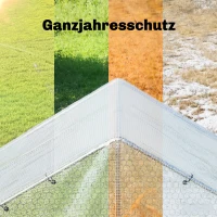 Outsunny Waterdicht afdekzeil 4 x 6 m 140 g/m² geweven zeil robuust scheurbestendig UV-stabiel beschermzeil met versterkte ogen Wit(m-4)