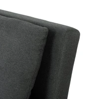 HOMCOM Slaapfauteuil, 3-in-1 inklapbare linnen-slaapfauteuil met verstelbare rugleuning, S-veren, metalen poten, Donkergrijs(m-10)