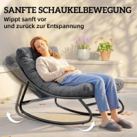 Outsunny Schommelstoel met brede textiel zitting en dik kussen, 101 x 66 x 63 cm, grijs(m-4)