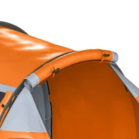 Outsunny Tunnelkampeertent voor 2-3 personen, 2000 mm waterkolom, waterdichte tent met voortent, oranje(m-11)