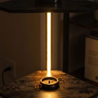HOMCOM Boekenkast 5-laags Hoekkast met LED-verlichting voor woonkamer, slaapkamer, kantoor, Rustiek bruin(m-11)