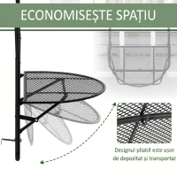 Outsunny masa de agatat pentru balcon, masuta metalica de instalare pe perete, Neagra(m-5)