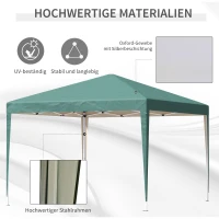 Outsunny tuinhuisje opvouwbaar groen 3 x 3 x 2.55 m(m-4)