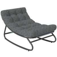 Outsunny Schommelstoel met brede textiel zitting en dik kussen, 101 x 66 x 63 cm, grijs(m-1)