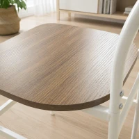 HOMCOM Ensemble table salle à manger avec 4 chaises, table de cuisine avec chaises pour 4 personnes, cadre en métal, naturel(m-10)