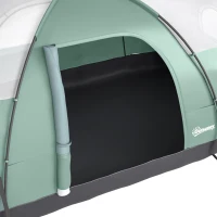 Outsunny Tente de camping familiale 5-6 pers. - tente tunelle étanche légère ventilée - grande porte + 2 fenêtres vert(m-14)