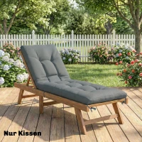 Outsunny Palletkussen Verwijderbaar Zitkussen met Bevestigingsriemen Palletkussen voor de meeste Ligstoelen 198x65x13cm Donkergrijs(m-8)