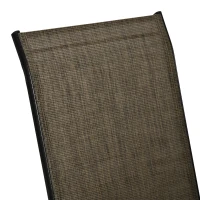 Outsunny Set 4 Piese Scaune de Gradina cu Cotiere, Scaune de Exterior Stivuibile din Metal si Tesatura Respirabila, Maro(m-7)