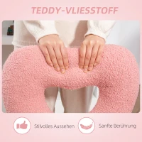 HOMCOM Schreibtischstuhl, Bürostuhl, Herzförmige Rückenlehne, gepolstert, Rosa(m-5)