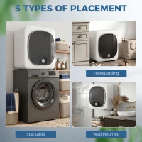 HOMCOM Sèche linge à évacuation électrique 800 W 4 Kg avec 5 modes de séchage, cuve en acier inoxydable, charge frontale(m-8)