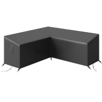 Outsunny Tuinmeubelhoes Winterbestendig Waterdicht V-vormig Anti-UV Hoes 420D Oxford-stof 216x216x78 cm Zwart(m-11)