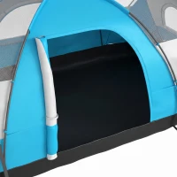 Outsunny 5-6 Man Camping Tent, Tunnel Tent, Water Resistant Hiking Shelter with Groundsheet and Carry Bag, Light Blue(m-13)