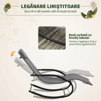 Outsunny Sezlong Balansoar Zero Gravity Ergonomic, din Metal si Texteline, 62.5x150x84cm(m-4)