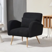 HOMCOM Teddy Fleece Accent Chair - Black(m-10)