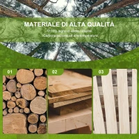 Outsunny Panchina da Giardino in Legno Stile Country con Braccioli a Ruota, 108x66x95cm, Legno Naturale(m-5)
