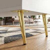 HOMCOM Modern dressoir, 105,4 cm buffetkast met 4 soft-close-deuren en metalen poten, voor eetkamer en keuken, crèmewit(m-10)