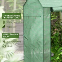Outsunny Kas Kas Kweekbed, Weerbestendig, Oprolbare Deur, 100 cm x 80 cm x 150 cm, Groen(m-5)