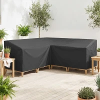 Outsunny Tuinmeubelhoes Winterbestendig Waterdicht V-vormig Anti-UV Hoes 420D Oxford-stof 216x216x78 cm Zwart(m-8)