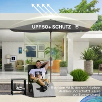 Outsunny Parasol Vervangingshoes 2 x 3 m 6 Spijlen UV50+ & Waterafstotend Terrasparasol Hoes(m-6)