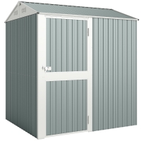 Outsunny Metalen berging 3,5 m², hoge afsluitbare berging met zadeldak, ventilatie en handschoenen, 209 x 177 x 236 cm