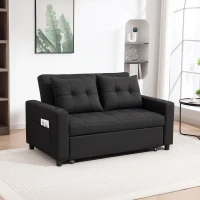 HOMCOM Two-Seater Pull-Out Sofa Bed - Black(m-10)