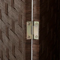 HOMCOM Wave Fibre Freestanding Folding Privacy Screen Panels, Room Divider, Dark Brown(m-9)