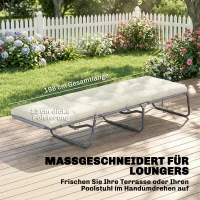 Outsunny Palletkussen Afneembaar Zitkussen met Bevestigingsriemen Palletkussen voor de meeste Ligstoelen 198x65x13cm Beige(m-4)