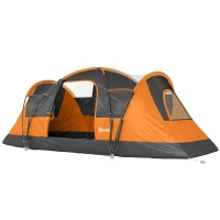 Outsunny 5-6 Man Dome Camping Tent - Orange(m-15)