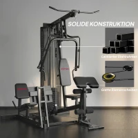 SPORTNOW Krachtstation fitnessstation met latpull butterflystang 65 kg gewichten kabel tot 120 kg(m-7)