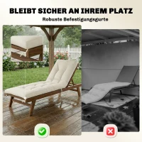 Outsunny Palletkussen Afneembaar Zitkussen met Bevestigingsriemen Palletkussen voor de meeste Ligstoelen 198x65x13cm Beige(m-7)