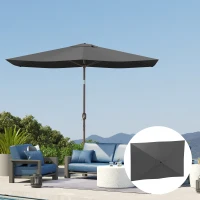 Outsunny Parasol Vervangingshoes 2 x 3 m 6 Spijlen UV50+ & Waterafstotend Terrasparasol Hoes(m-8)